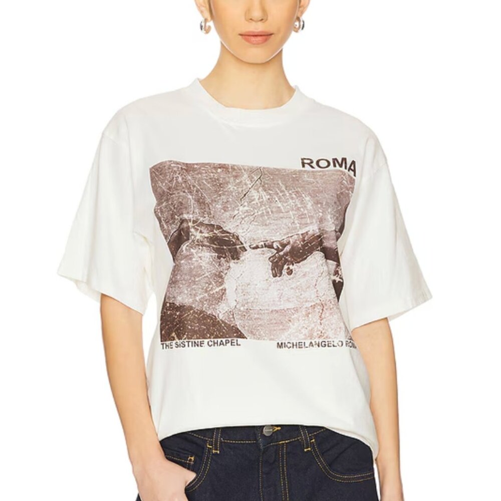 Michelangelo The Creation of Adam Graphic T-shirt The Sistine Chapel